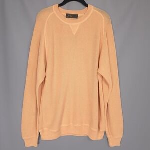 PERU UNLIMITED BABY ALPACA WOOL Knit Pullover Sweater LARGE Orange PERU MADE